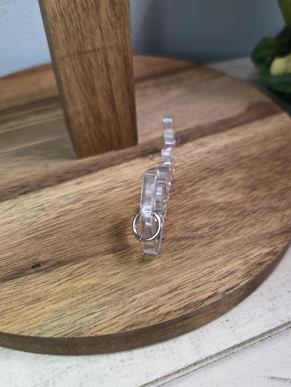 Coach Poppy Clear Acrylic Script HangTag Bag Charm, EUC